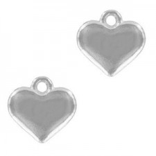 Metal charm Heart 12x11mm Antique silver